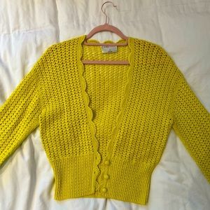 Aritzia (Wilfred) Yellow crotchet cardigan